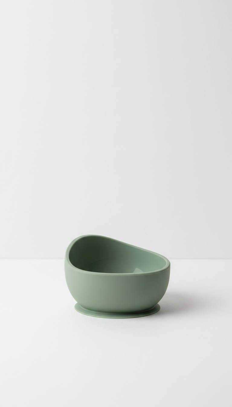 Silicone feeding bowl in urban sage