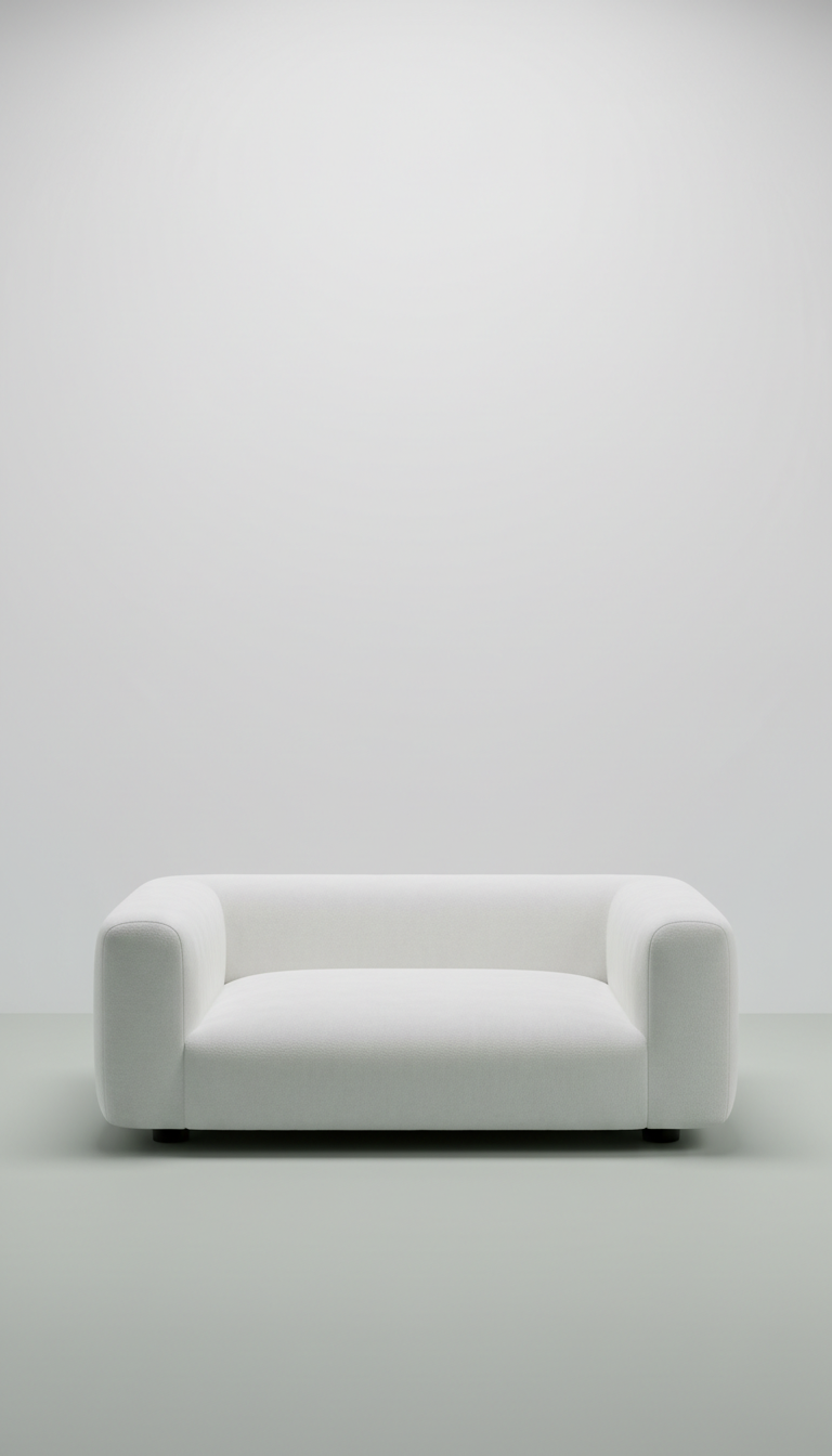 Minimalist pet bed in cloud white